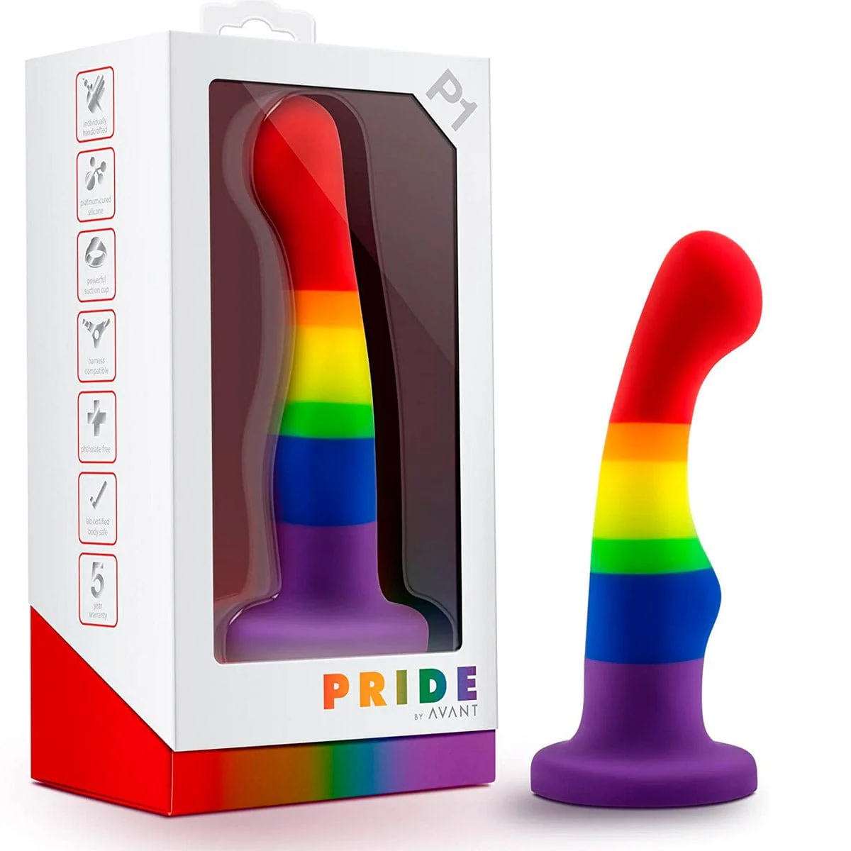 Avant Freedom Gay Pride Suction Dildo