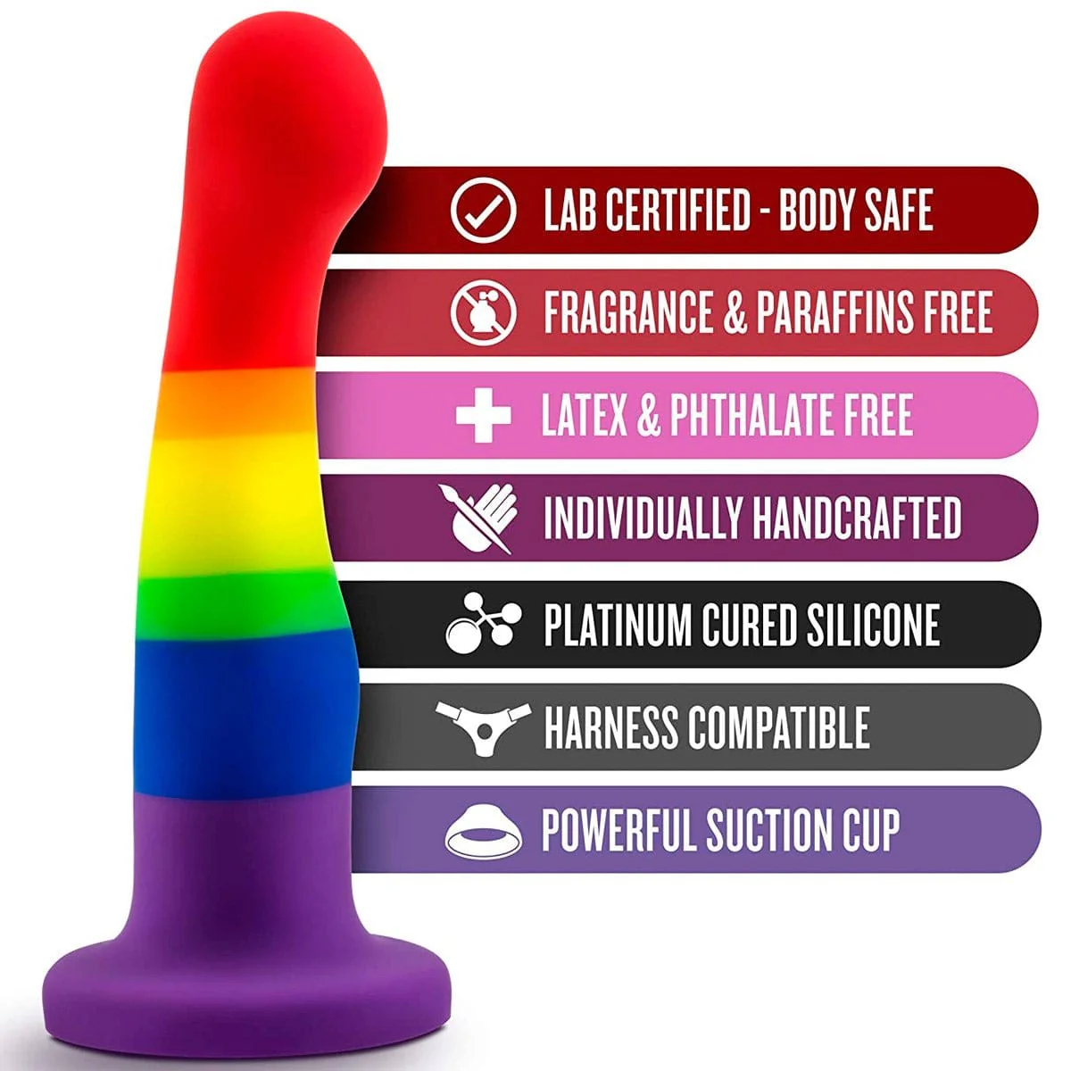 Avant Freedom Gay Pride Suction Dildo - Image 7