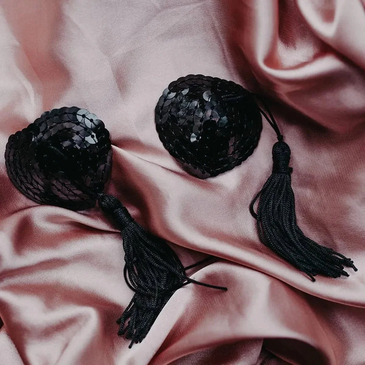 Black Sequin Nipple Tassels - Image 5