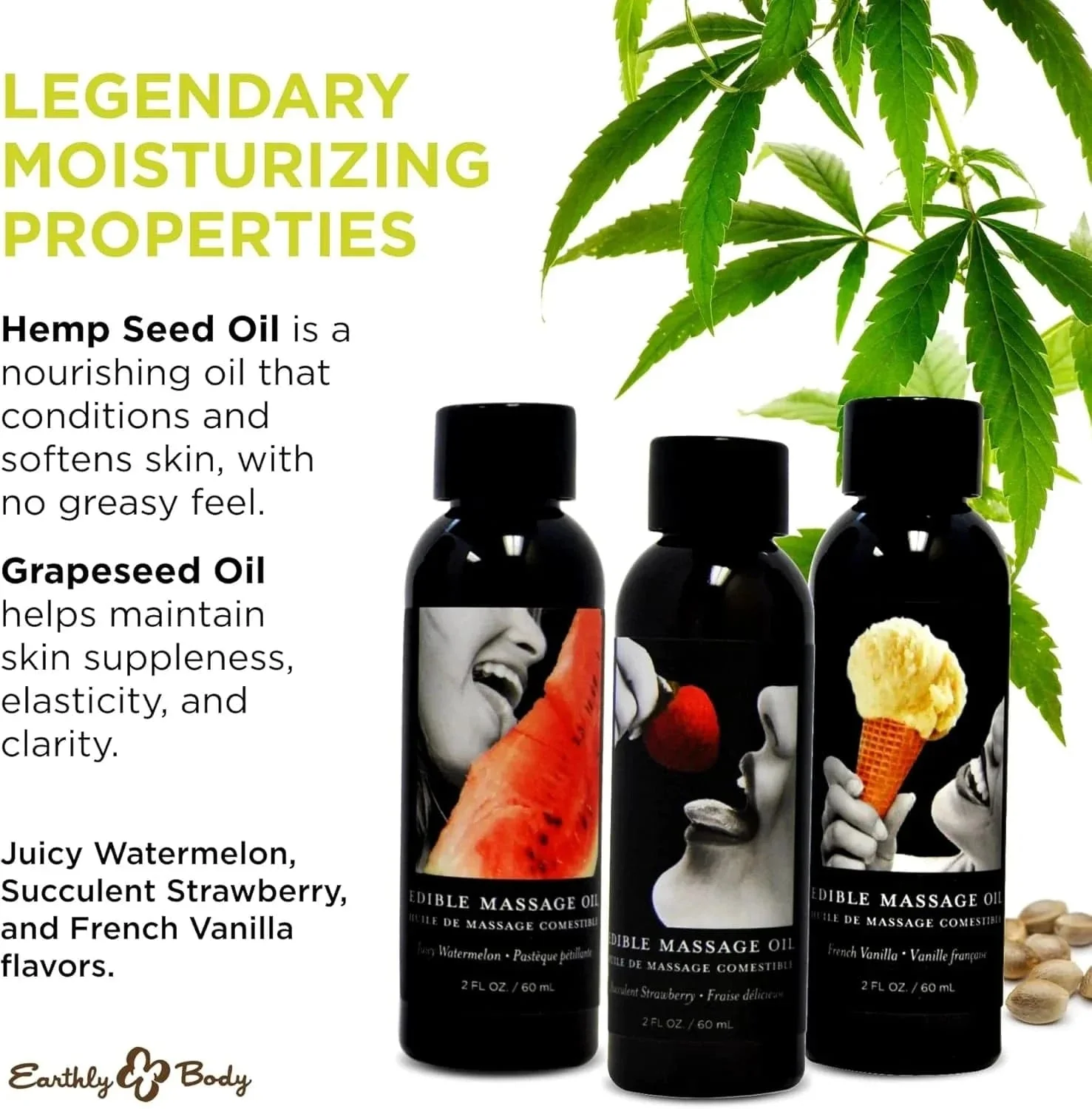 Earthly Body Edible Massage Oil Gift Set Box - Image 3