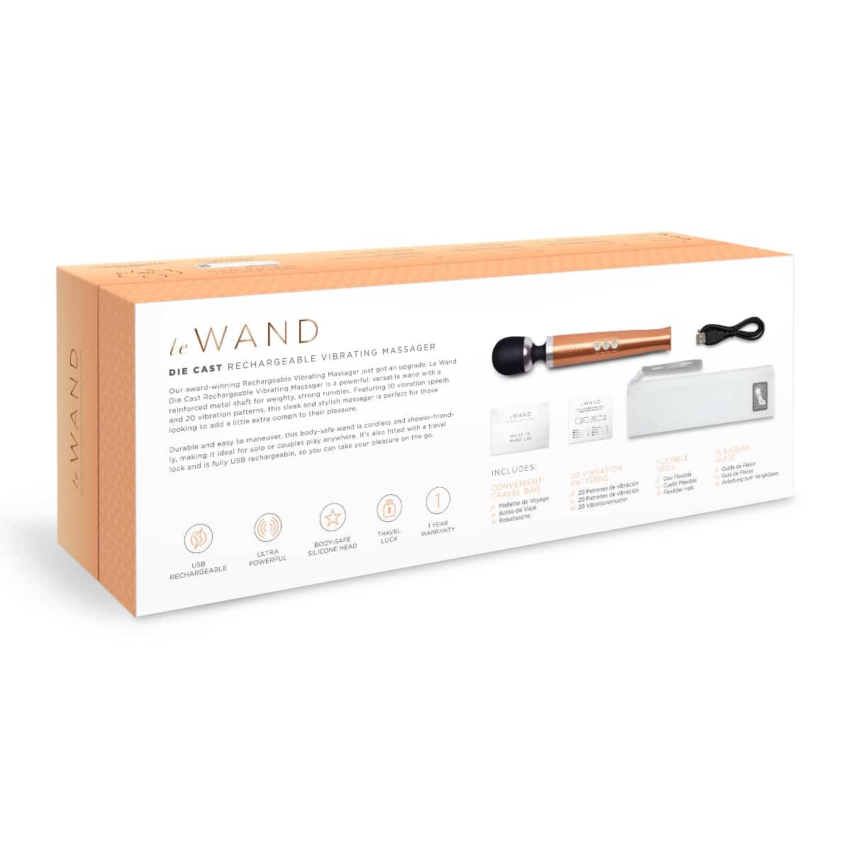 Le Wand Diecast Rechargeable Massager Rose Gold - Image 6