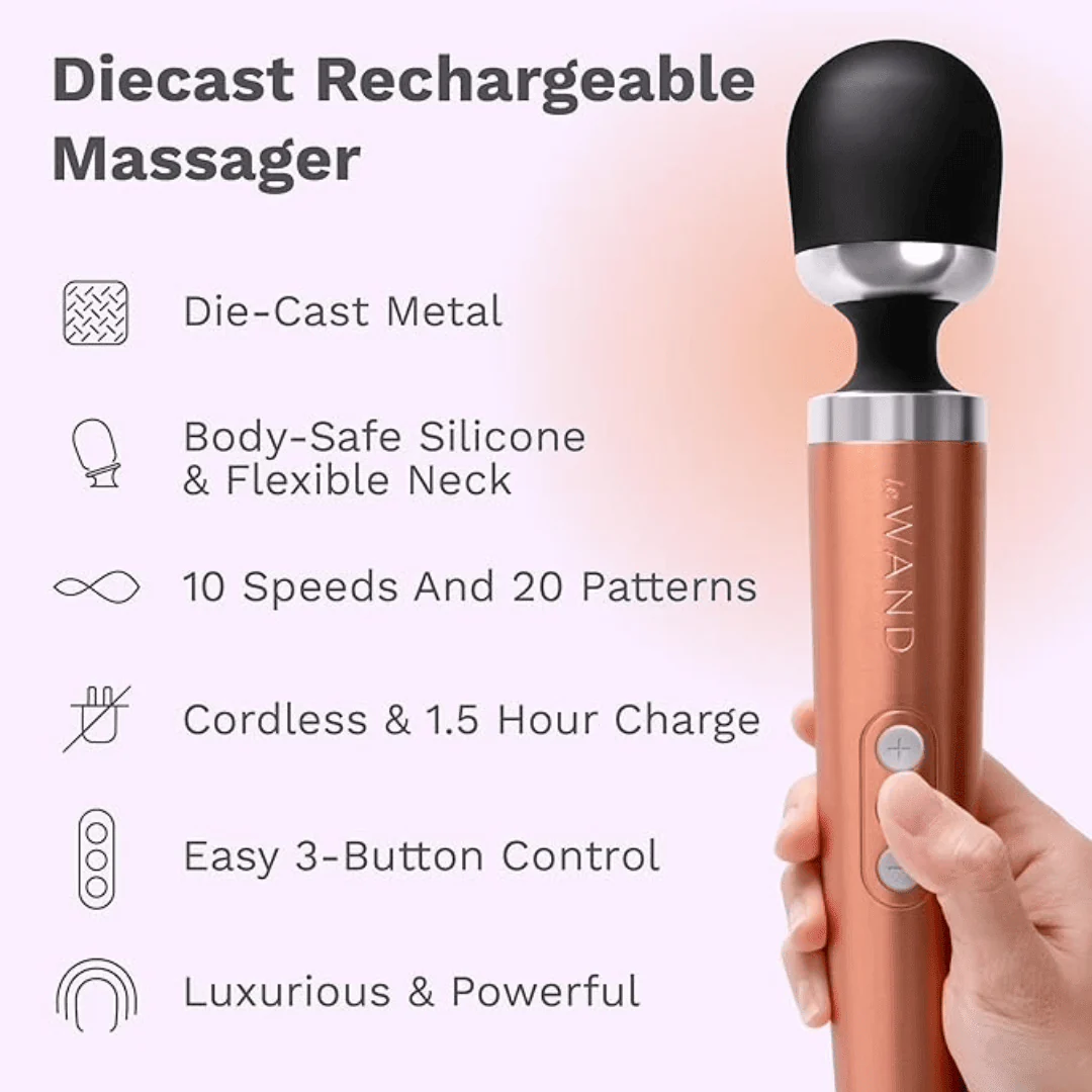 Le Wand Diecast Rechargeable Massager Rose Gold - Image 8