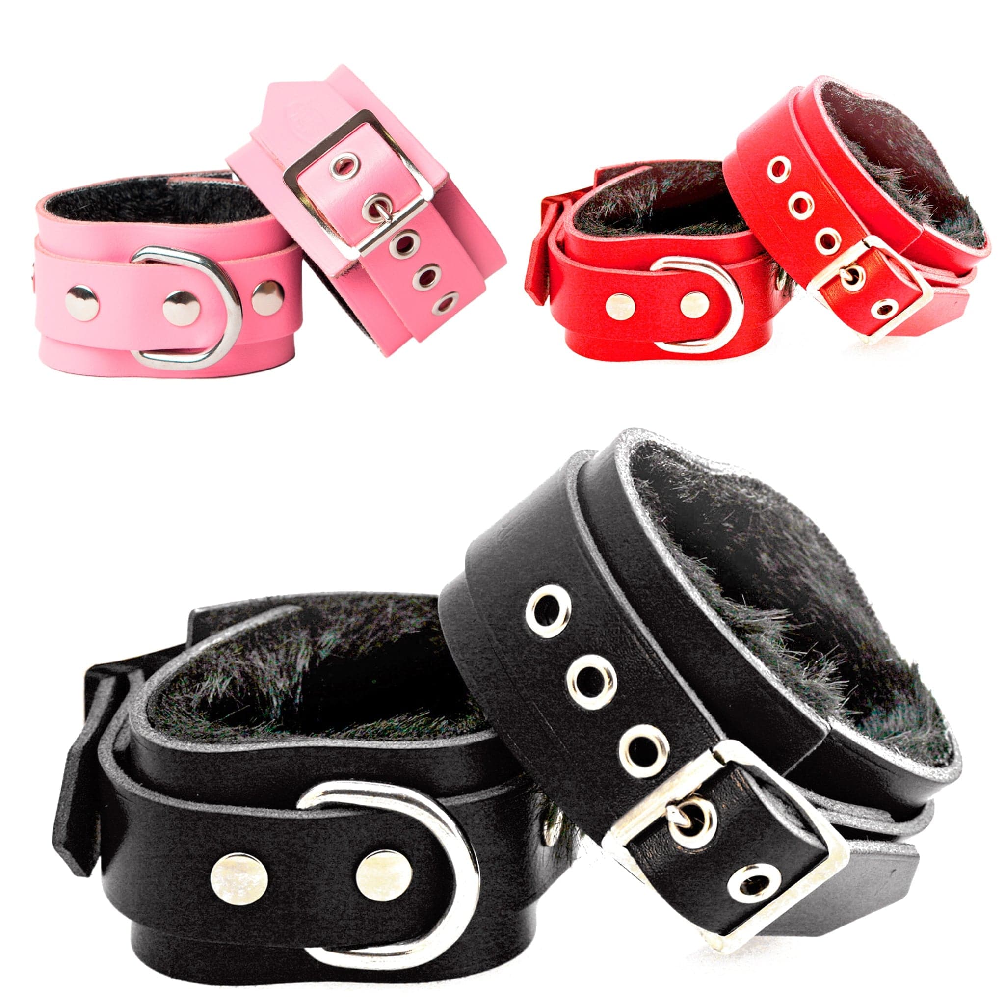 Sh! Leather Bondage Wrist Cuffs - Image 2