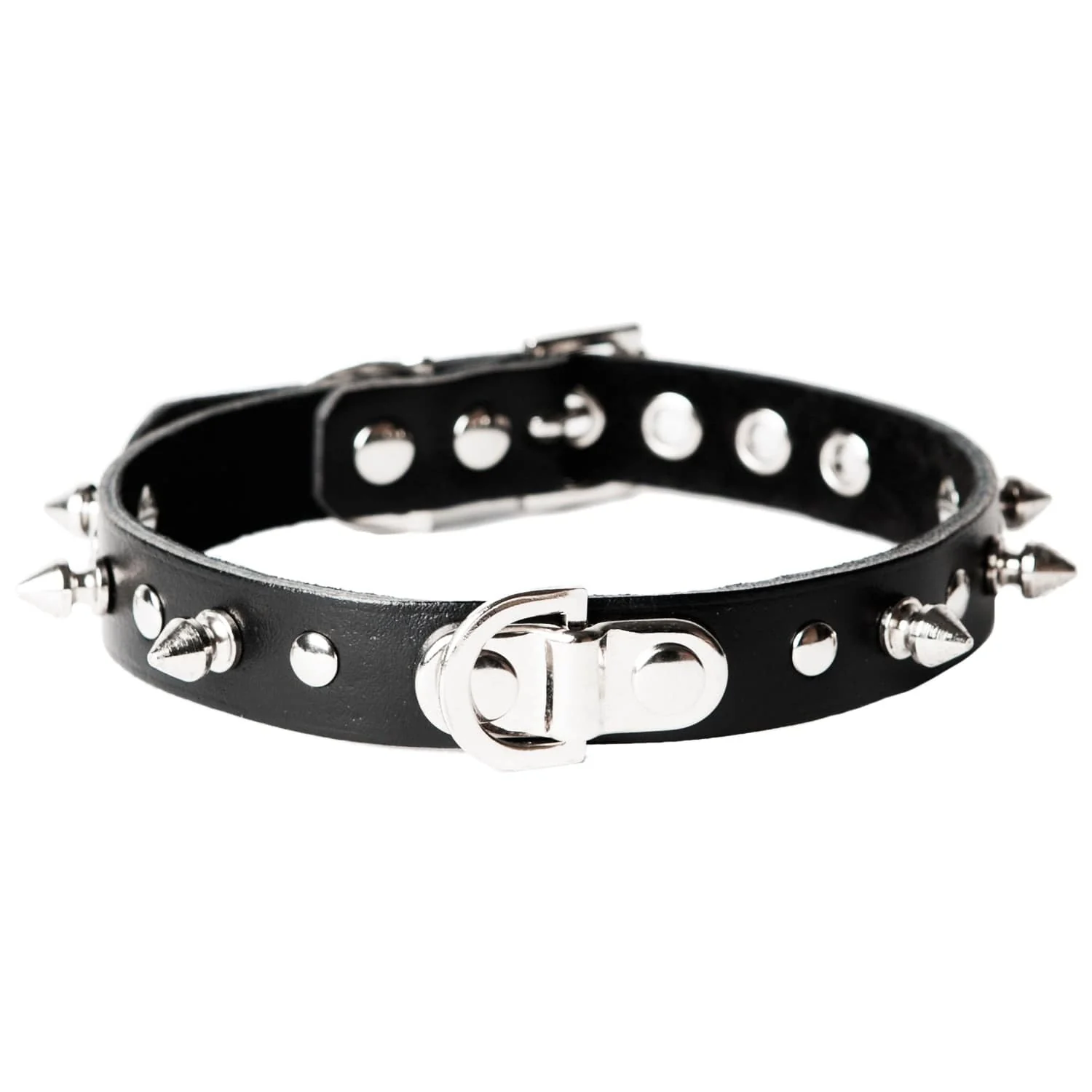 Sh! Leather Spiked Princess Bondage Collar - Image 5