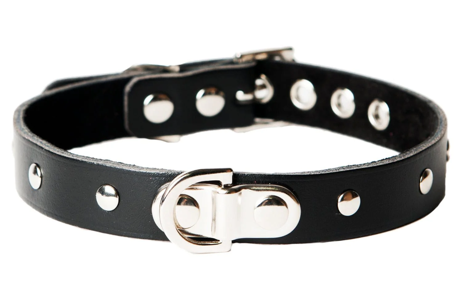 Sh! Leather Studded Princess Bondage Collar - Image 3