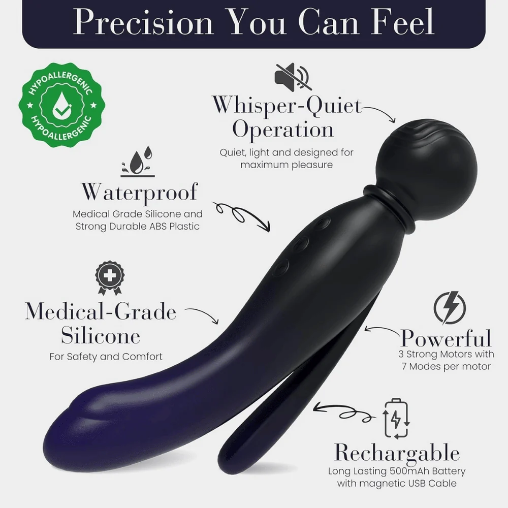MYLO Luxury 3-in-1 Body Wand Massage Vibrator - Image 7