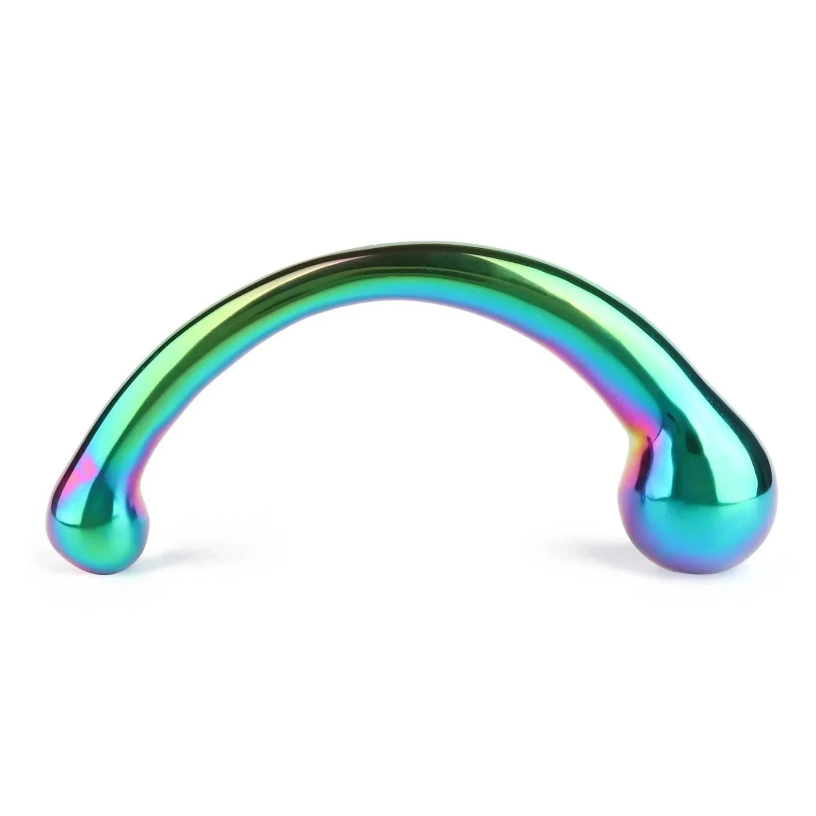 Rainbow Curvy G-Spot Steel Double Dildo