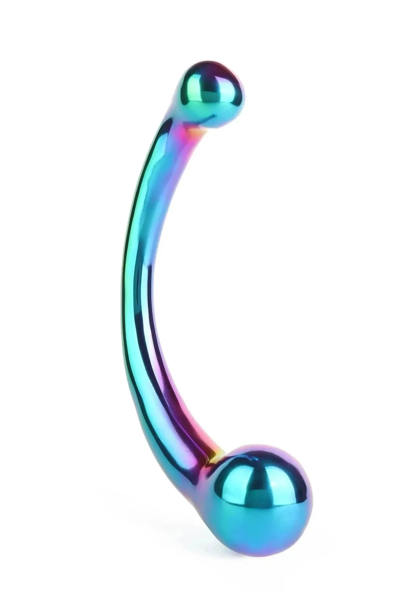 Rainbow Curvy G-Spot Steel Double Dildo - Image 5