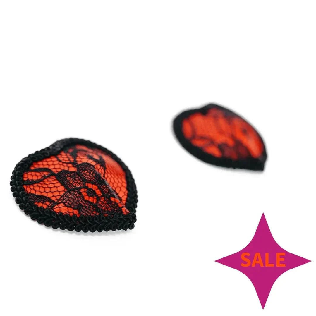 Red Lace Heart Pasties - Image 3