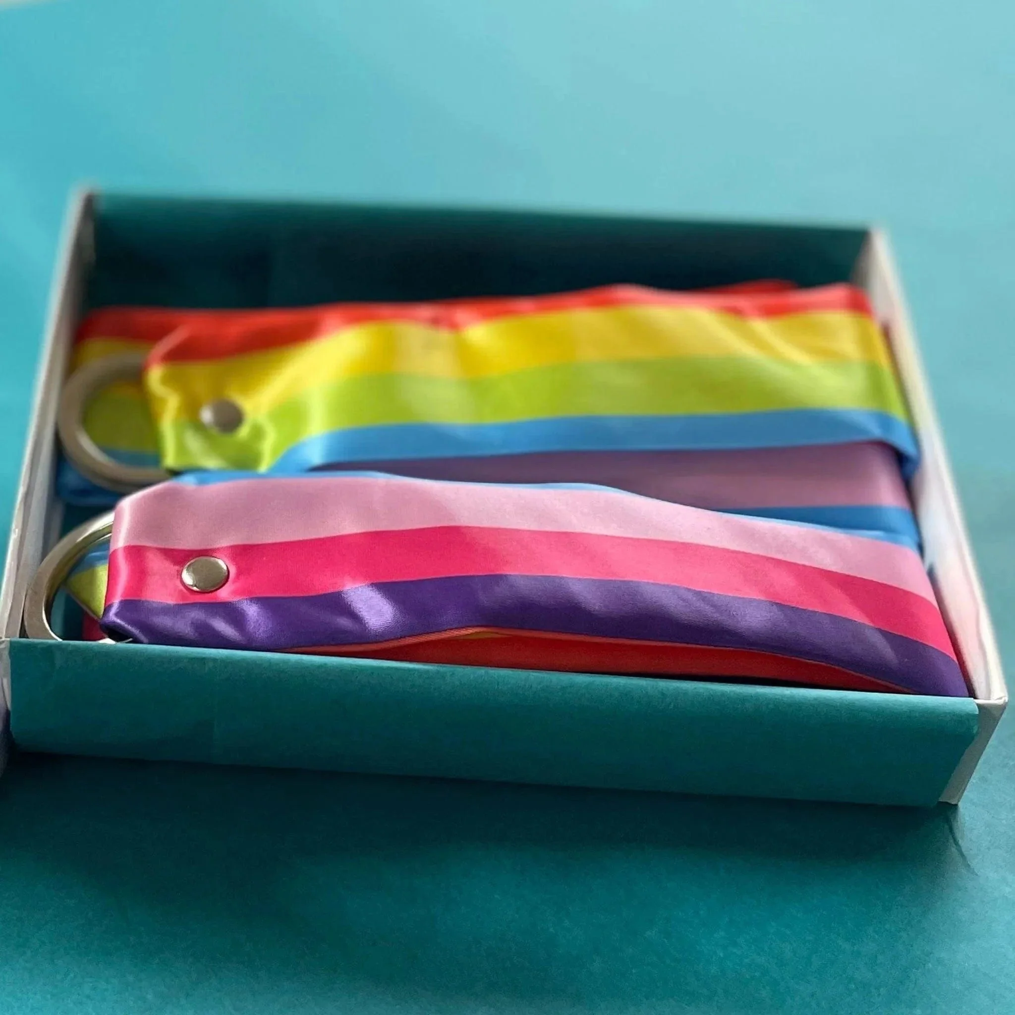 Sh! Pride Rainbow Satin Bondage Ties - Image 5