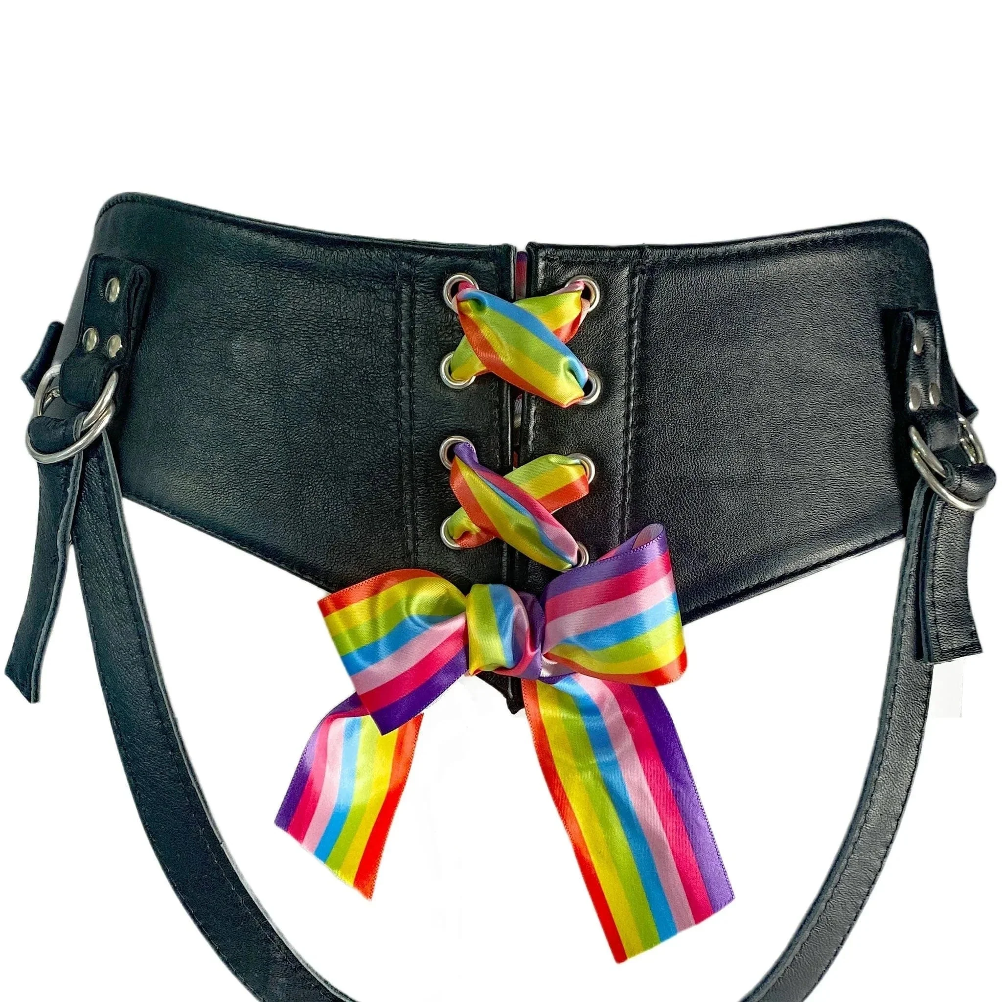 Sh! Pride Rainbow Corset-Back Strap On Harness - Image 4