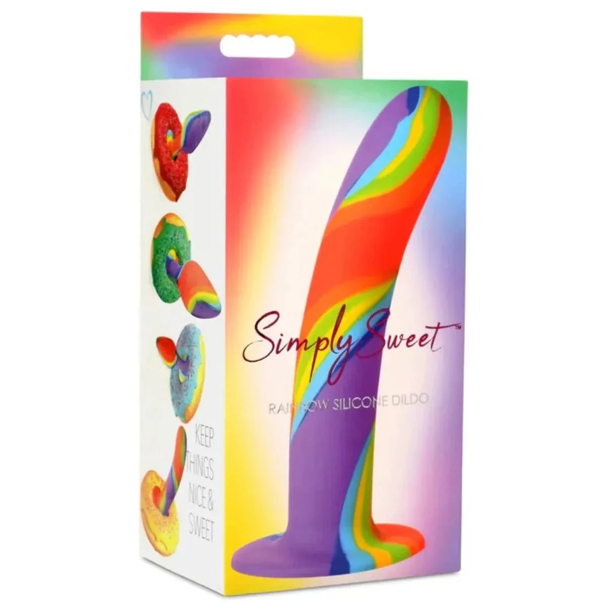 Simply Sweet Rainbow Silicone Dildo - Image 3
