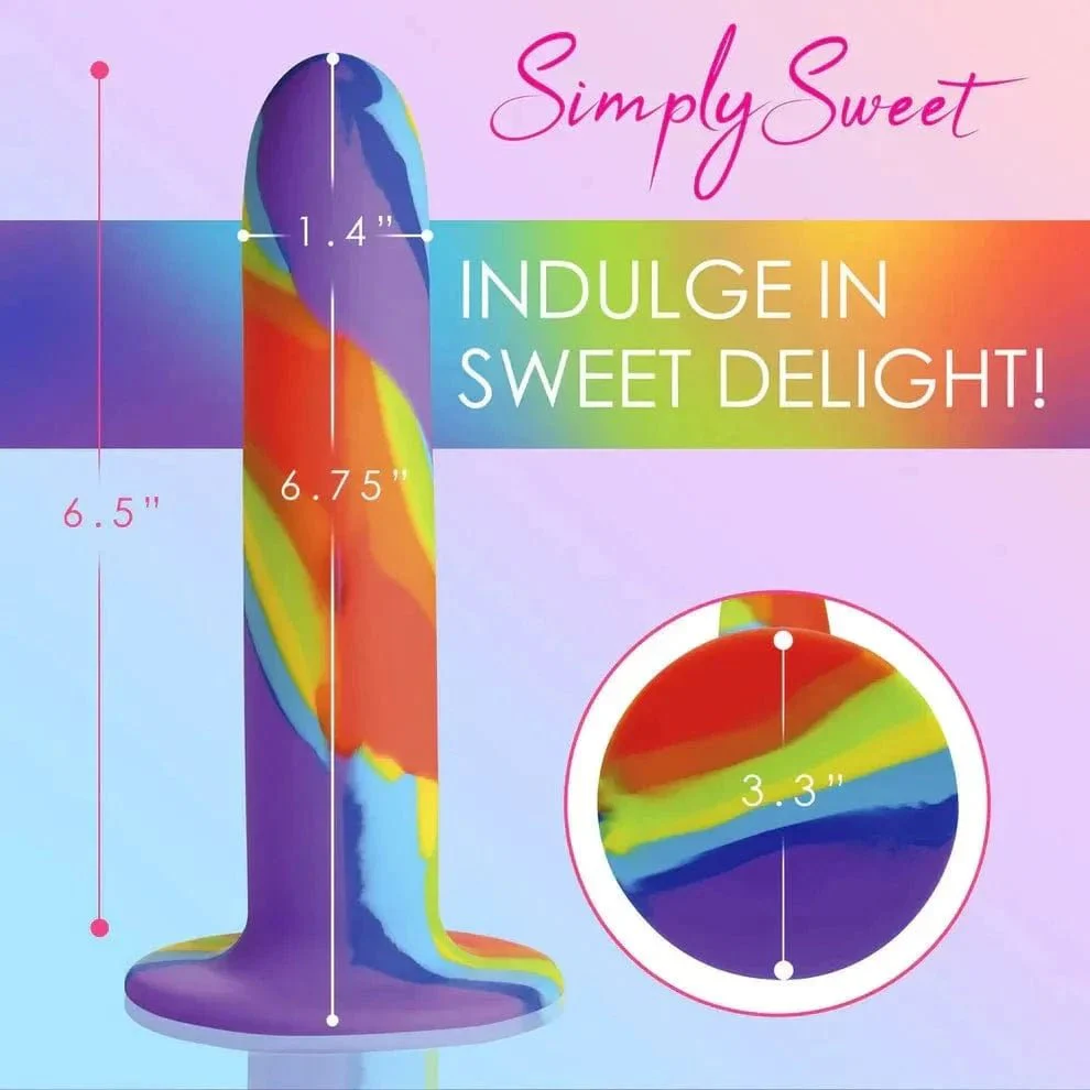 Simply Sweet Rainbow Silicone Dildo - Image 4
