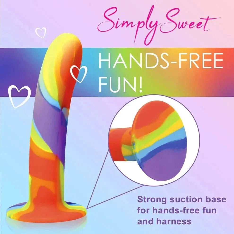 Simply Sweet Rainbow Silicone Dildo - Image 6
