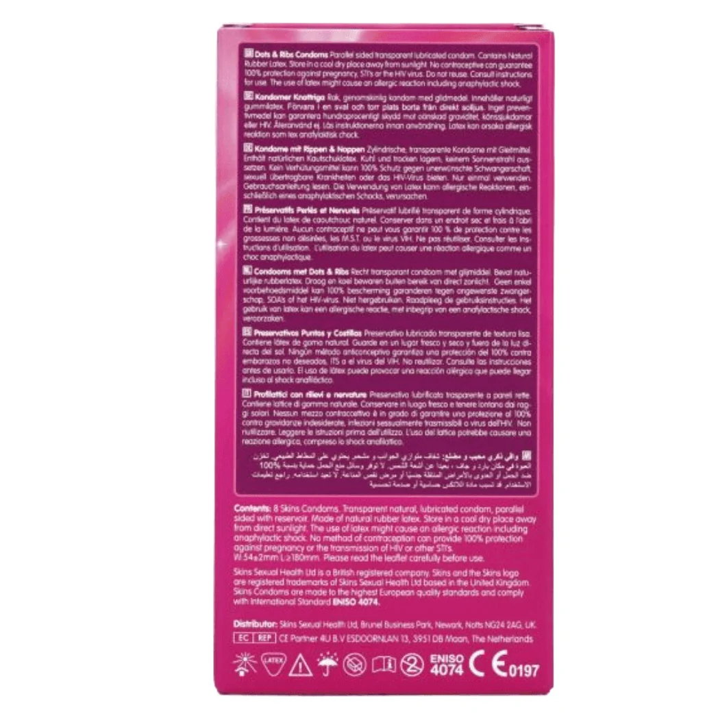 Skins Condoms Dots & Ribs 8 Pack - Image 3