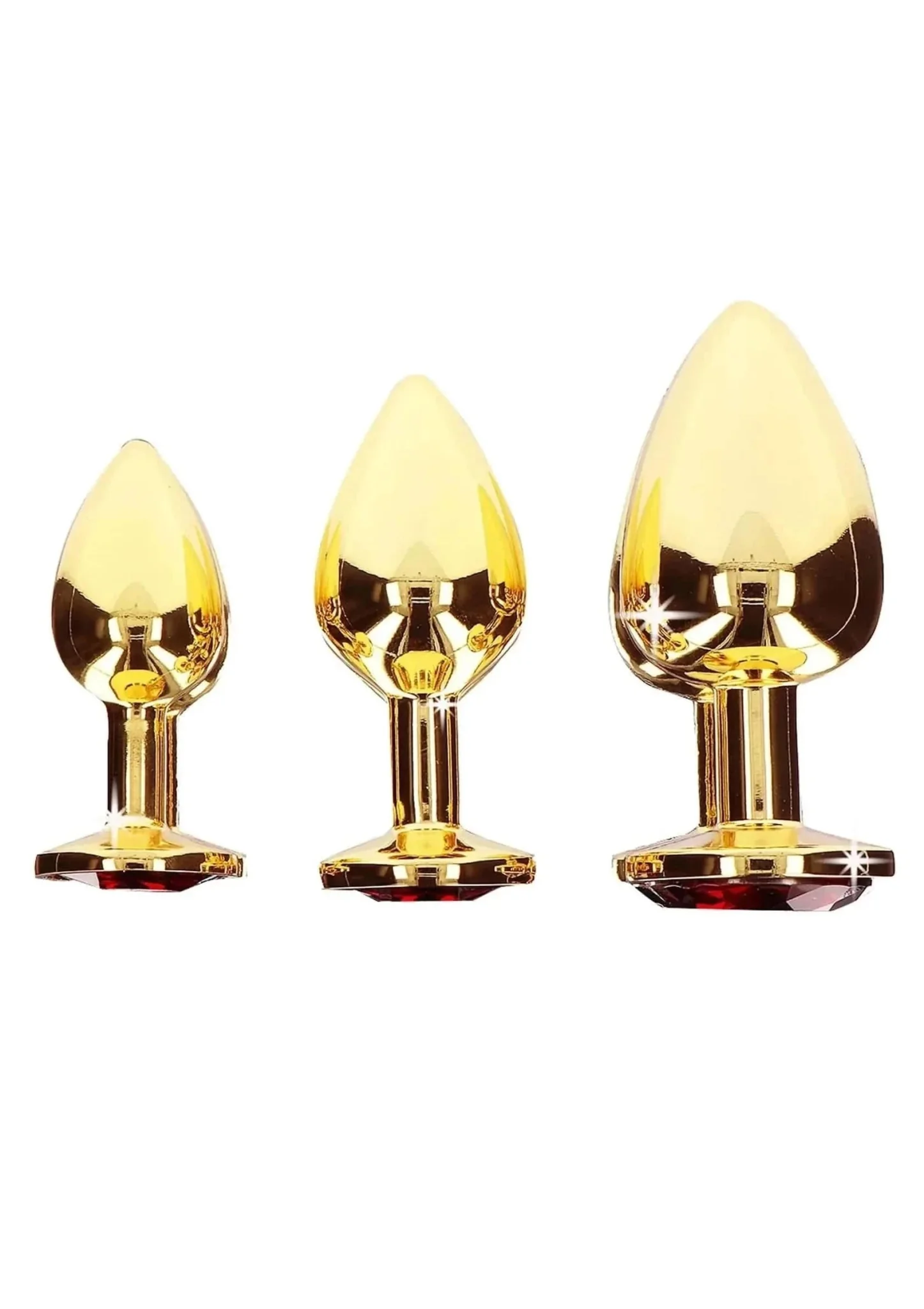 Gold Butt Plug with Jewel Base: 3 Sizes - Image 4