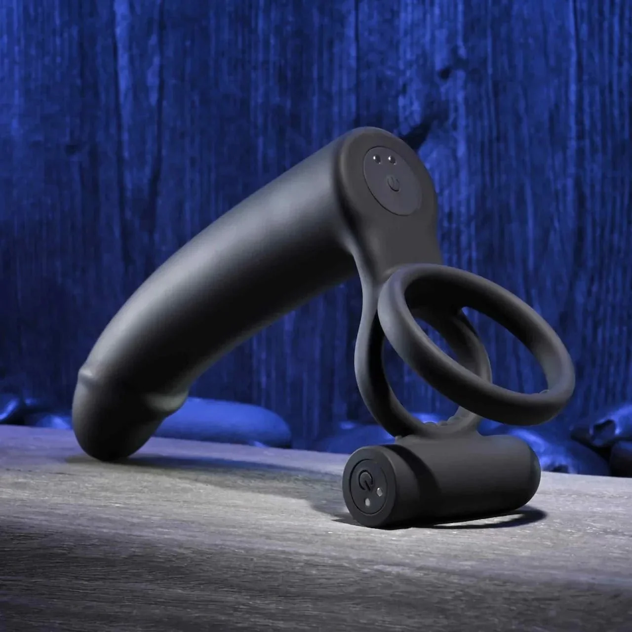 Double Penetration Vibrating Dildo & Cock Ring - Image 5