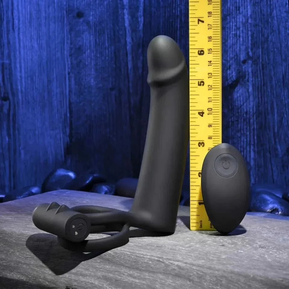 Double Penetration Vibrating Dildo & Cock Ring - Image 7